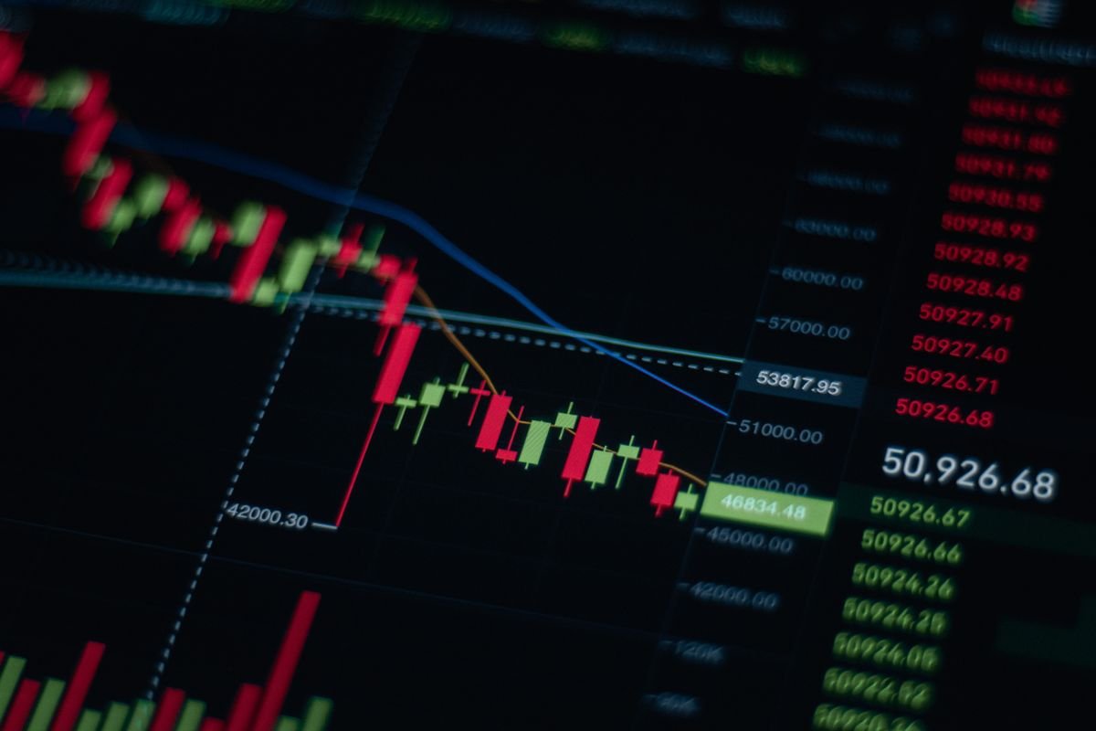 Business data analytics charts and graphs on a computer screen
