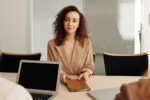 Candidate attending a job interview in an office